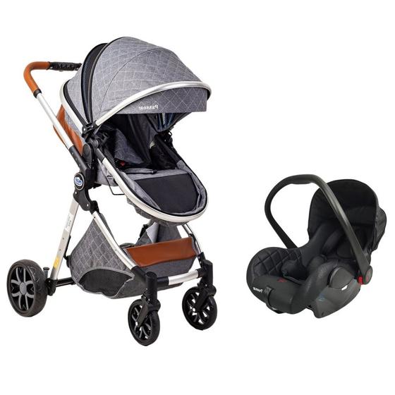 Carrinho de Bebe Passear Baby Bebê Conforto Ares Plus Preto