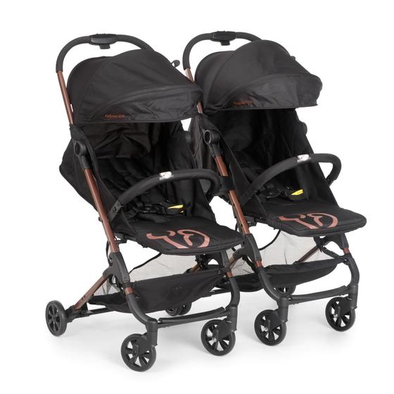 Carrinho de Bebe Galzerano Gêmeos Duolee Preto e Cobre Carrinho de Bebe Galzerano Gêmeos Duolee Preto e Cobre