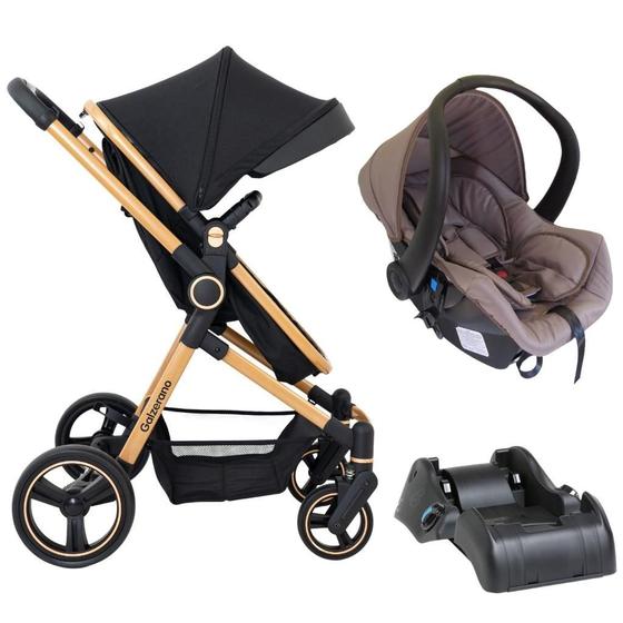 Imagem de Carrinho De Bebê Galzerano Ivy Gold Com Bebê Conforto E Base