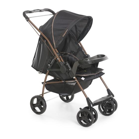 Imagem de Carrinho de Bebê Galzerano Milano Reversível Ii 0 Meses até 15 Kg Preto com Cobre