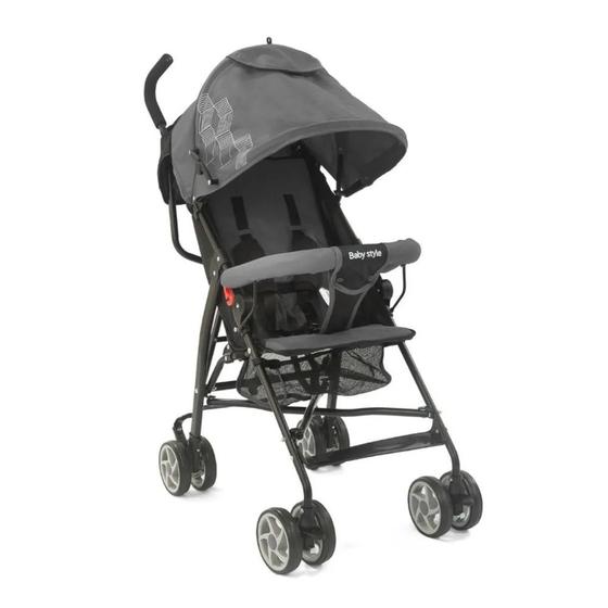 Imagem de Carrinho De Bebe Infantil Encosto Reclinável Umbrella Preto-cinza Baby Style