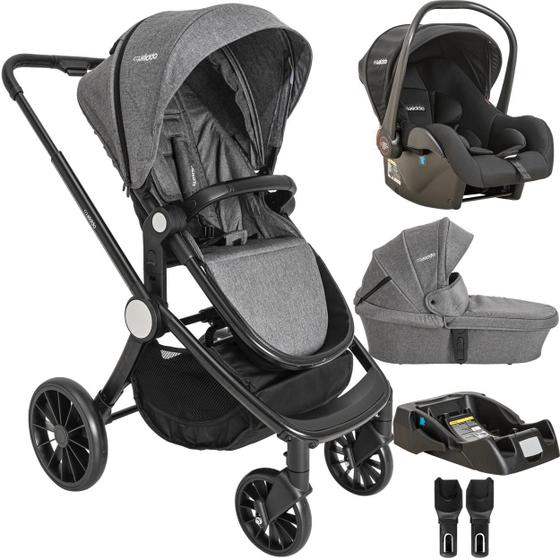 Carrinho de Bebe Kiddo Bebê Conforto Sunny Grafite Carrinho de Bebe Kiddo Bebê Conforto Sunny Grafite