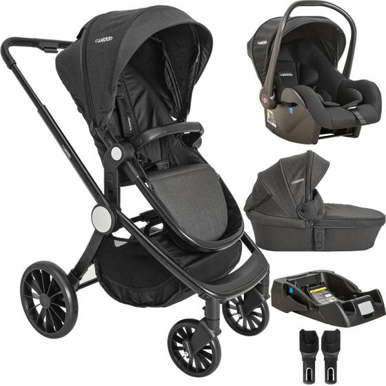 Carrinho de Bebe Kiddo Bebê Conforto Sunny Preto Carrinho de Bebe Kiddo Bebê Conforto Sunny Preto