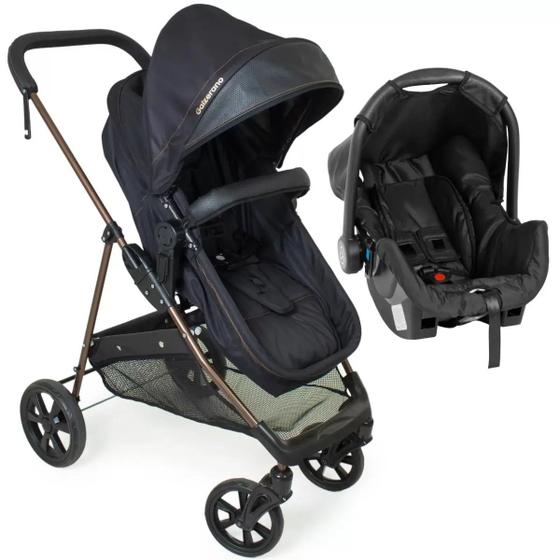 Imagem de Carrinho de bebe moises napoli duo preto cobre + bebe conforto grid - galzerano