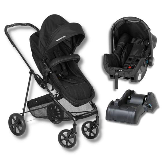 Imagem de Carrinho de bebe moises napoli preto + bebe conforto grid + base - galzerano