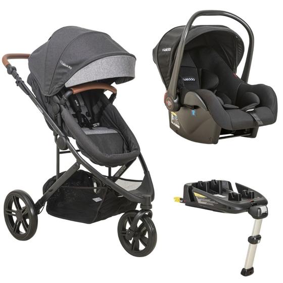 Carrinho de Bebe Kiddo Bebê Conforto Trek Grafite Carrinho de Bebe Kiddo Bebê Conforto Trek Grafite