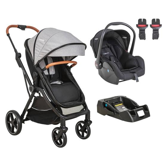 Carrinho de Bebe Kiddo Bebê Conforto Trio Nomad Grafite
