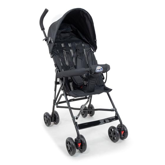 Imagem de Carrinho De Bebê Para Passeio Guarda chuva Leve, Capota Com Visor, Rosa Chassi Preto Mega Compras