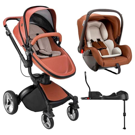 Imagem de Carrinho de Bebê para Passeio Moisés c/ Bebê Conforto Candy e Base Isofix