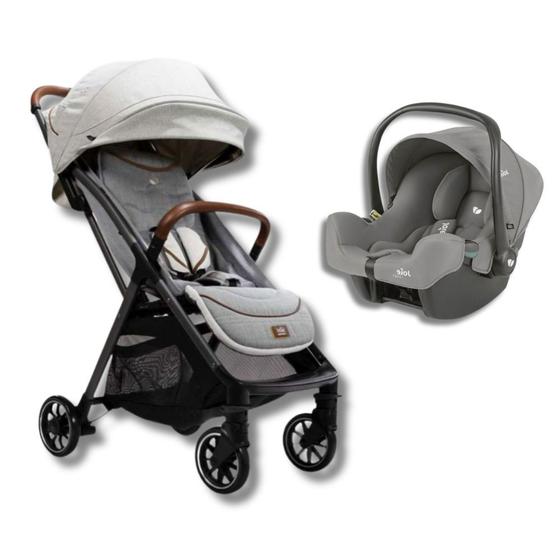 Imagem de Carrinho de bebe parcel oyster + bebe conforto i-snug pebble - joie