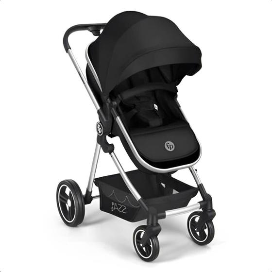 Imagem de Carrinho De Bebê Passeio 2 em 1 Assento Moisés Jazz 0-15kgs Preto Proteção Solar Fisher-Price BB430A