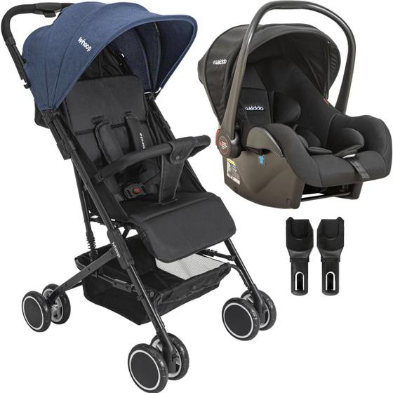 Carrinho de Bebe Whoop Bebê Conforto Mascote Azul Marinho