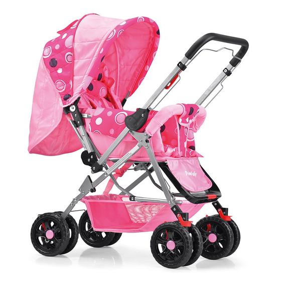 Carrinho de Bebê Prime Baby Rover com Alça Reversível - Rosa Menor preço em Carrinho de Bebê Prime Baby Rover com Alça Reversível - Rosa