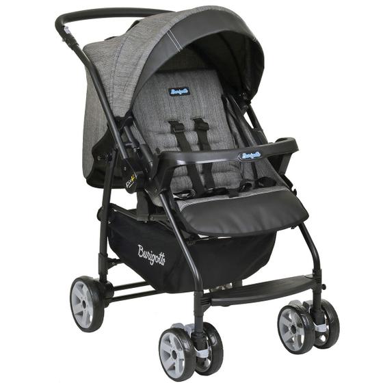 Imagem de Carrinho de Bebê Reversivel Passeio Travel System Até 15 Kg Rio K Burigotto Preto Mesclado