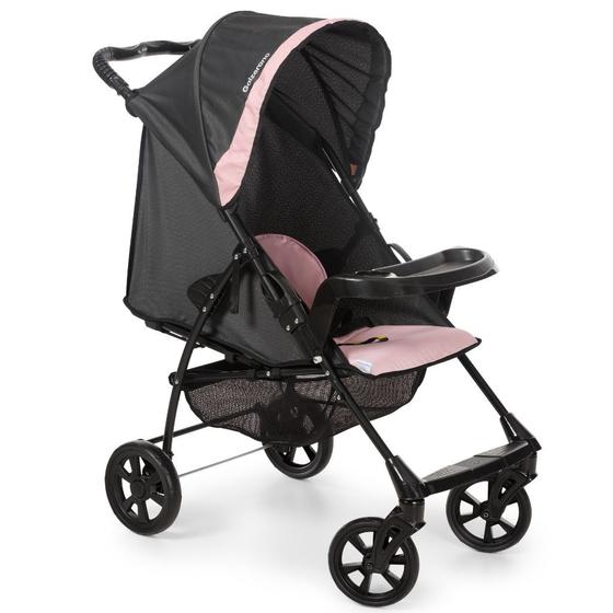 Imagem de Carrinho de Bebê Romano Preto Rosa (0 a 15kg) - Galzerano