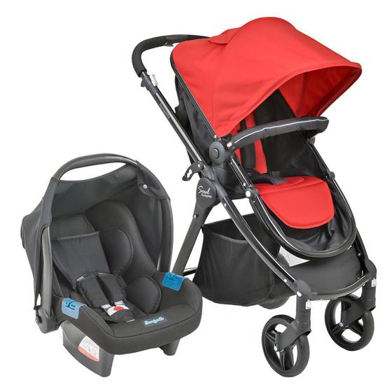 Imagem de Carrinho de Bebê Travel System Burigotto Soul Red Black + Touring Evolution Se