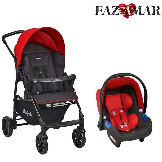 Imagem de Carrinho de bebe travel system ecco vermelho + bebe conforto - Burigotto