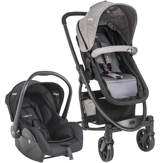 Imagem de Carrinho de Bebê Travel System Kiddo Prima Melange Grafite + Casulo Click