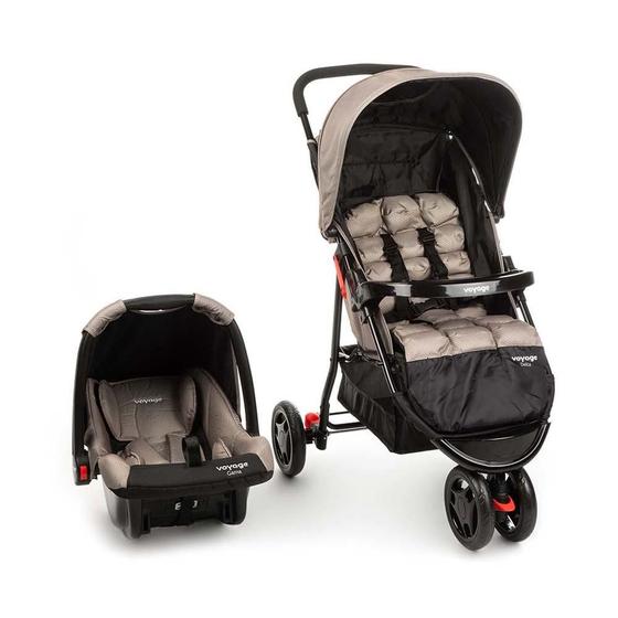 Imagem de Carrinho de Bebê Travel System Voyage Delta Bege Grid CAX00456