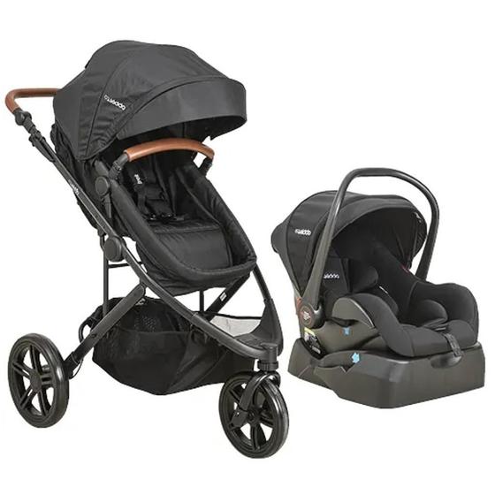 Imagem de Carrinho De Bebê Trek Preto Bebê Com Conforto E Base - Kiddo