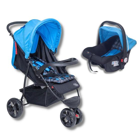 Imagem de Carrinho de bebe urban + bebe conforto azul - baby style