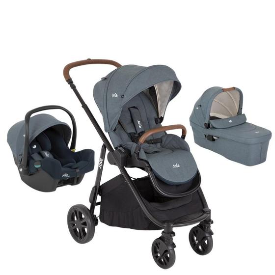 Carrinho de Bebe Joie Bebê Conforto Trio Versatrax Lagoon Azul Carrinho de Bebe Joie Bebê Conforto Trio Versatrax Lagoon Azul