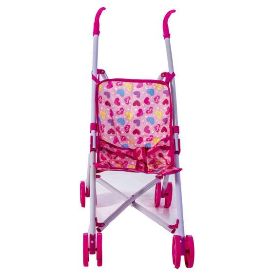 Imagem de Carrinho De Boneca Bebe Rosa Brinquedo Infantil Passeio