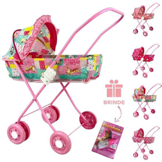 Carrinho De Boneca Berço Rosa Passeio Luxo Bebê Reborn Infantil ...
