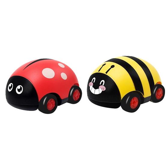 Imagem de Carrinho de Brinquedo com 2 Carros de Inércia - Design de Desenho Animado