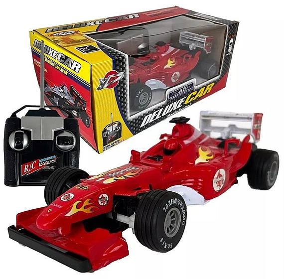 Imagem de Carrinho de Brinquedo com Controle Remoto Corrida Fórmula 1 Deluxe Car F1 Vermelho Ferrari