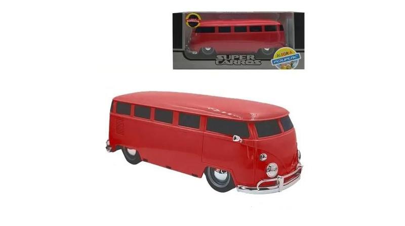 Imagem de Carrinho de Brinquedo Miniatura Kombi Perua Super Bus Colecionável - Poliplac