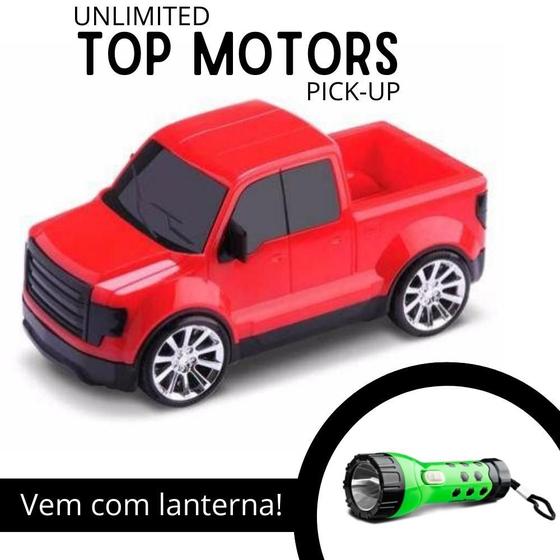 Imagem de Carrinho de Brinquedo Pick-up Top Motor Caminhonete Lanterna