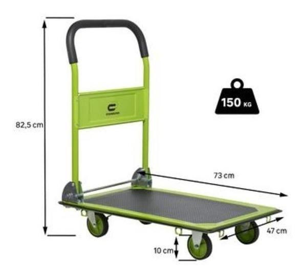 Imagem de Carrinho De Carga Plataforma Dobravel 150Kg Aço Roda Maciça