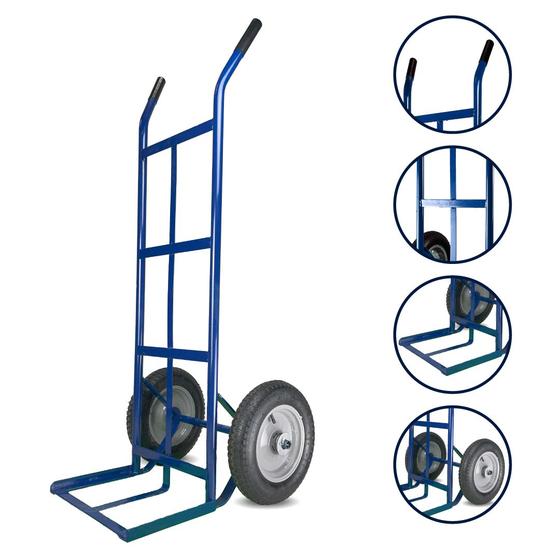 Carrinho de Cargas Armazém Transporte 350kg Azul Reforçado Menor preço em Carrinho de Cargas Armazém Transporte 350kg Azul Reforçado