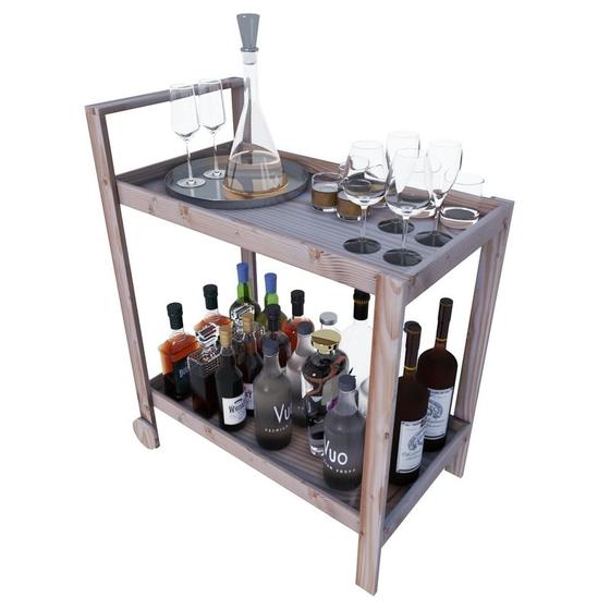 Imagem de Carrinho De Chá /Adega Artesanal Rustico Gourmet Para Festas