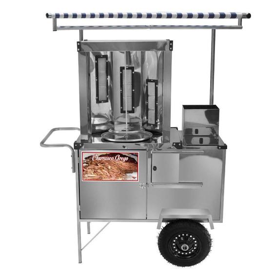 Carrinho de Churrasco Grego Cefaz Inox Rodas Pneumáticas e Toldo L20P/T Menor preço em Carrinho de Churrasco Grego Cefaz Inox Rodas Pneumáticas e Toldo L20P/T