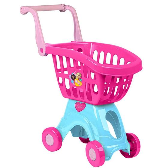 Imagem de Carrinho De Compras Barbie Chef Brinquedo Rosa Meninas Reforçado