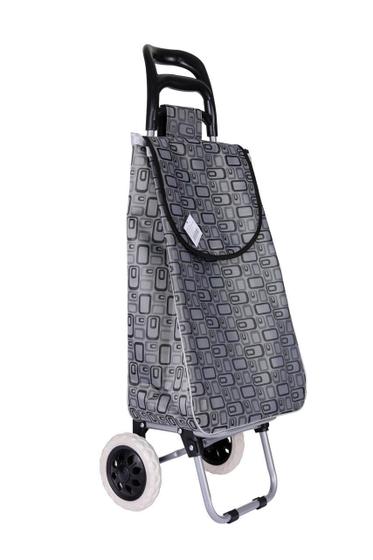 Imagem de Carrinho De Compras Feira Dobrável Com Rodas Suporta 30 Kg