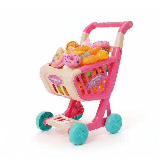 Carrinho de Compras Mercado Infantil com Acessórios Meninos e Meninas - Brinq Kids