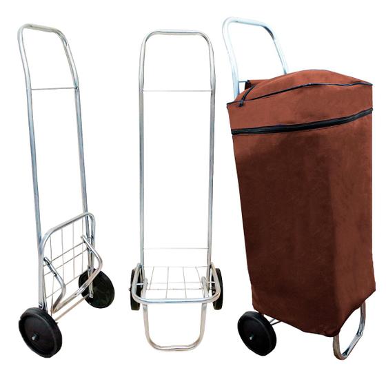 Carrinho De Compras Multiudo Até 50kg Dobrável Com Bolsa Reforçado Menor preço em Carrinho De Compras Multiudo Até 50kg Dobrável Com Bolsa Reforçado