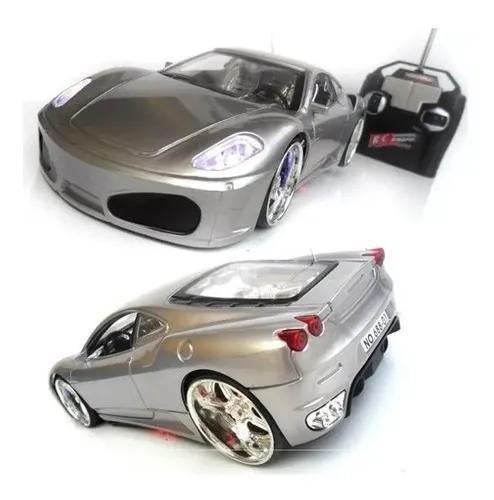 Imagem de Carrinho De Controle Remoto Carro Ferrari F430 Com Led Prata