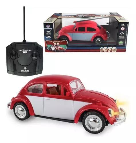 Imagem de Carrinho  De Controle Remoto Fusca Classico Vermelho Com Luz