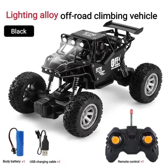 Imagem de Carrinho de Controle Remoto Jeep Off Road Recarregável Com Faróis Led