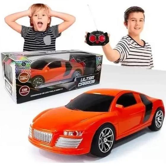 Imagem de Carrinho de Controle Remoto Laranja Ultra Car 6 Funcoes - Polibrinq Car2241