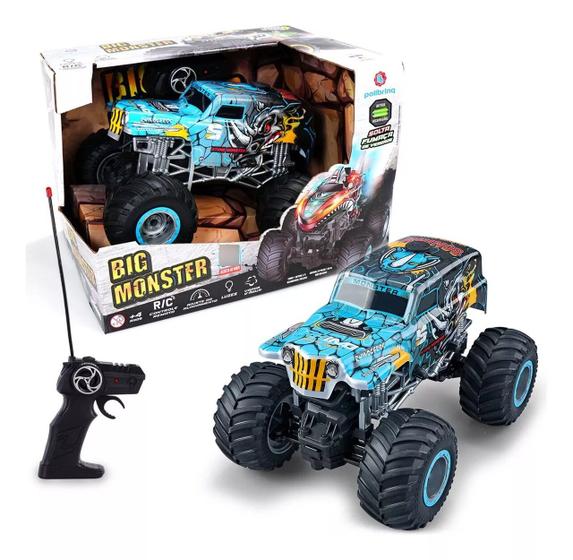 Imagem de Carrinho De Controle Remoto Monster Truck Rhino Solta Fumaça - Polibrinq