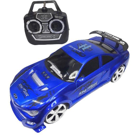 Imagem de Carrinho De Controle Remoto Sem Fio Super Carro Azul E Pilha - First Toy