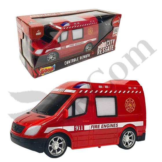 Imagem de Carrinho De Controle Remoto Zoop Toys Com Luz e Som - Viaturas de Polícia Bombeiro Resgate Emergência