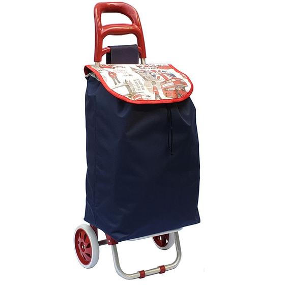 Imagem de Carrinho de feira - Trolley-bag estampa "LONDON - BIG BEN" - marinho/vermelho