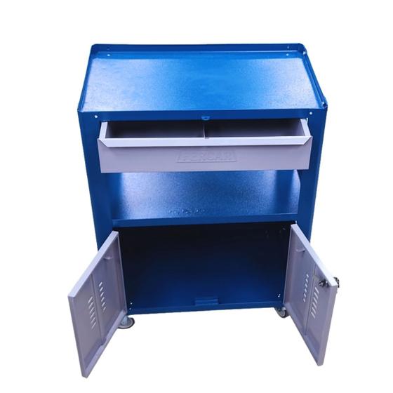 Imagem de Carrinho de Ferramentas Azul com 1 Gaveta e 2 Portas FERCAR