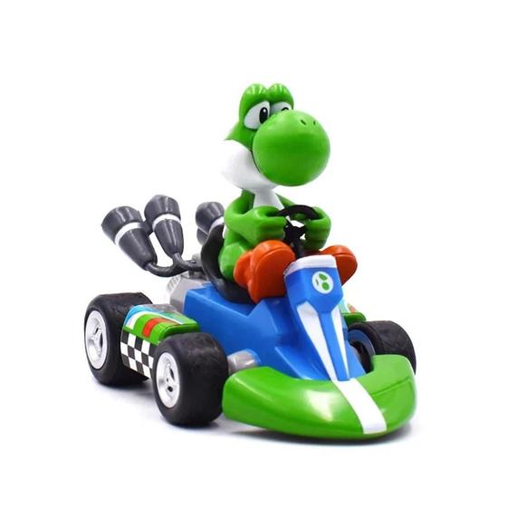 Imagem de Carrinho de Fricção Mario Kart Colecionável Pull-Back Racers 12cm - Yoshi